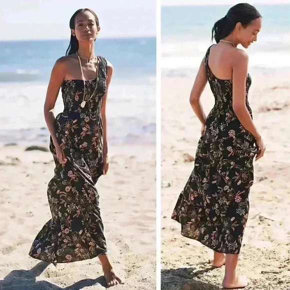 NEW Charlie Holiday Pamela Maxi Dress Linen Blend Anthropologie Beach Resortwear - Picture 1 of 9